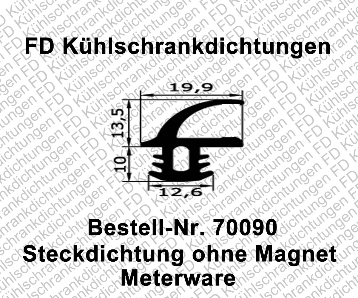 Magnetband Kühlschrankdichtung Meterware  2,5m Profil groß C 
