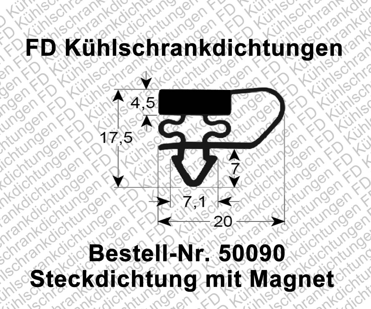 Kühlschrankdichtung Magnetdichtung gesteckt Profil C EKU 